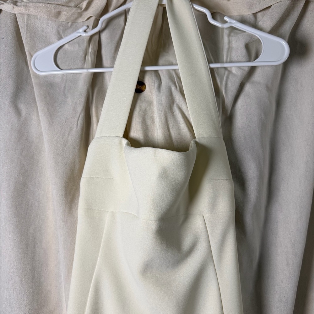 Aritiza Cream Halter Midi Dress - Sleeveless Elegant Style - Picture 4 of 8